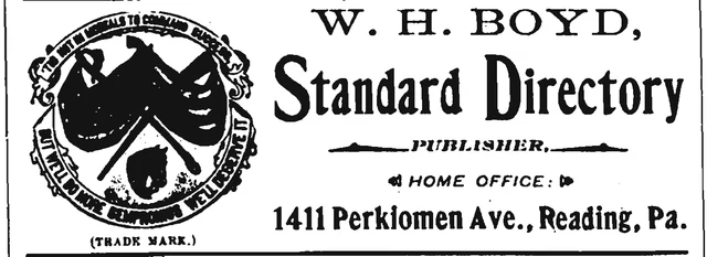 Historic display advertisement for W. H. Boyd, standard directory publisher.