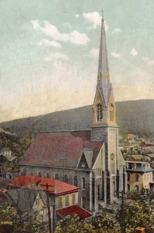1913 postcard showing St. Edward's Catholic Church in Shamokin