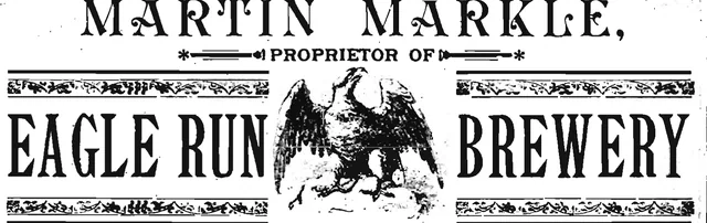 Eagle Run Brewery advertisement with an eagle emblem from the 1889–91 directory