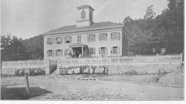 Historic black-and-white exterior photograph of Central School in Shamokin
