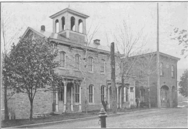 Historic black-and-white exterior photograph of an earlier Shamokin City Hall