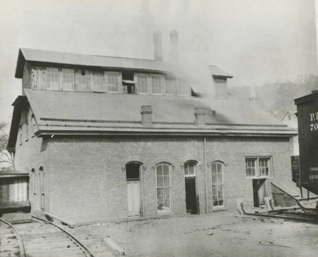 Historic side view of the Edison Electric Illuminating Company plant in Shamokin