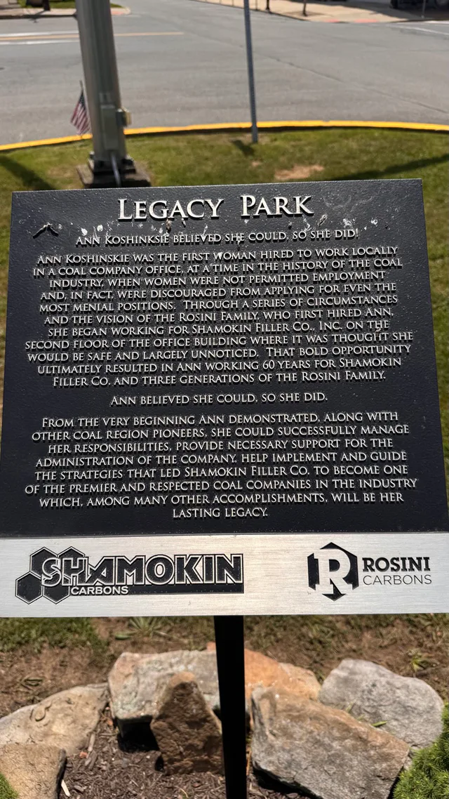 Legacy Park monument in Shamokin