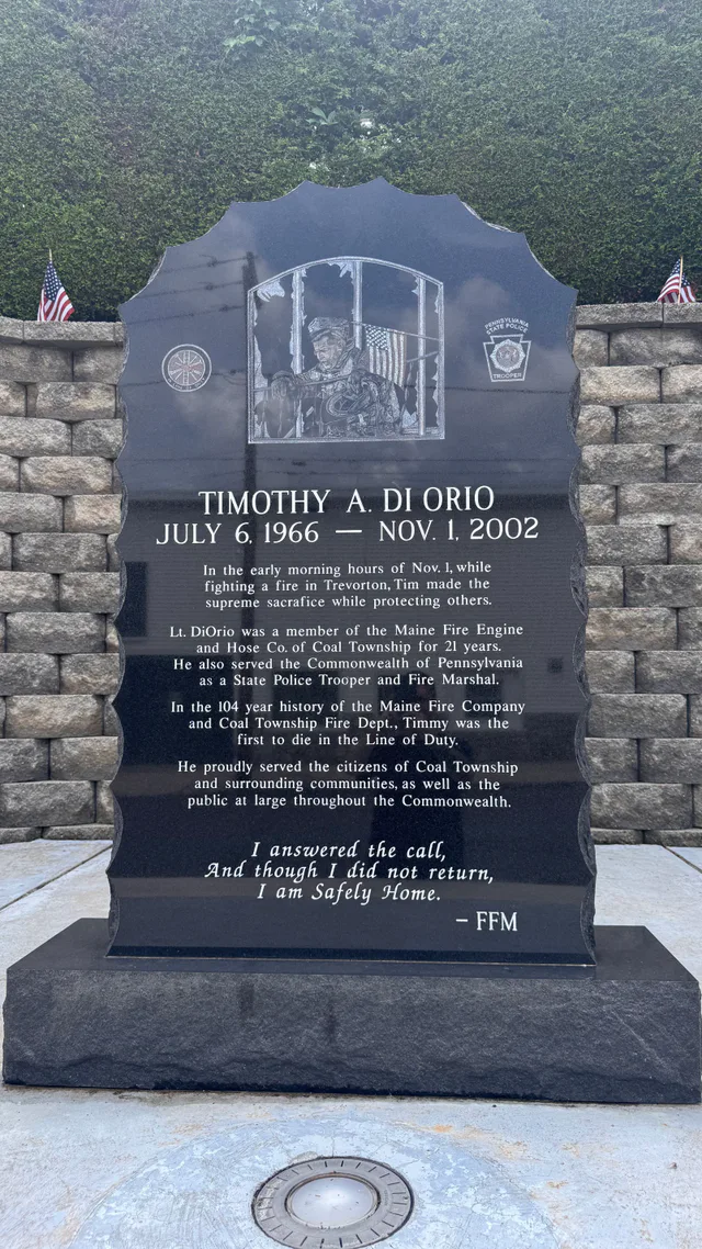 Timothy Diorio memorial in Shamokin