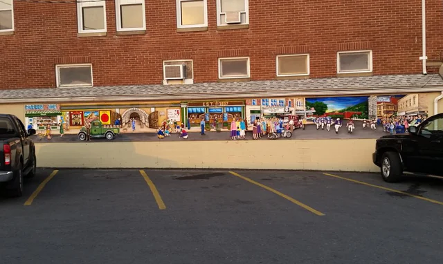 The Way It Was mural depicting remembered Shamokin community scenes
