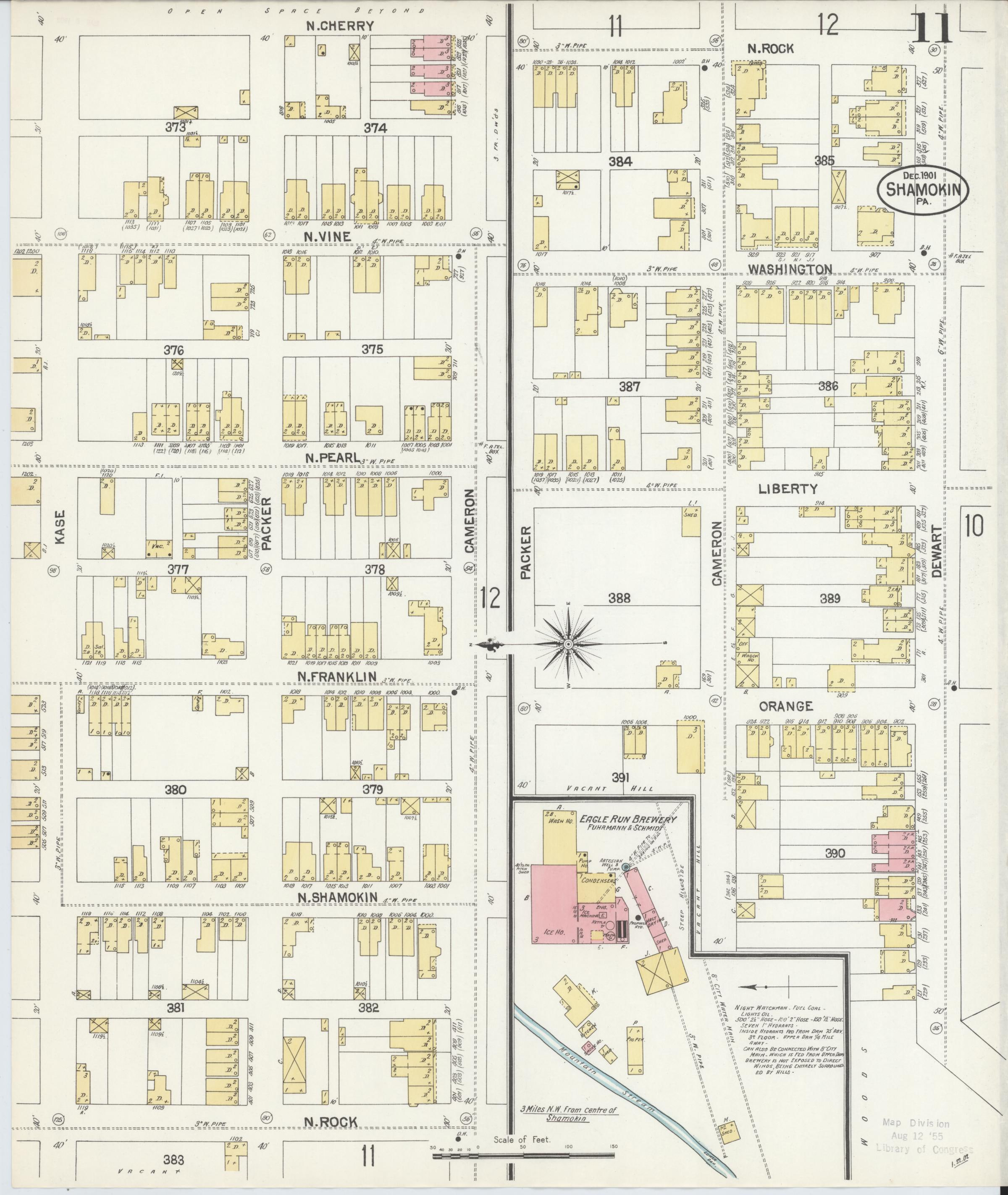December 1901 Sanborn fire insurance map of Shamokin, Page 11.