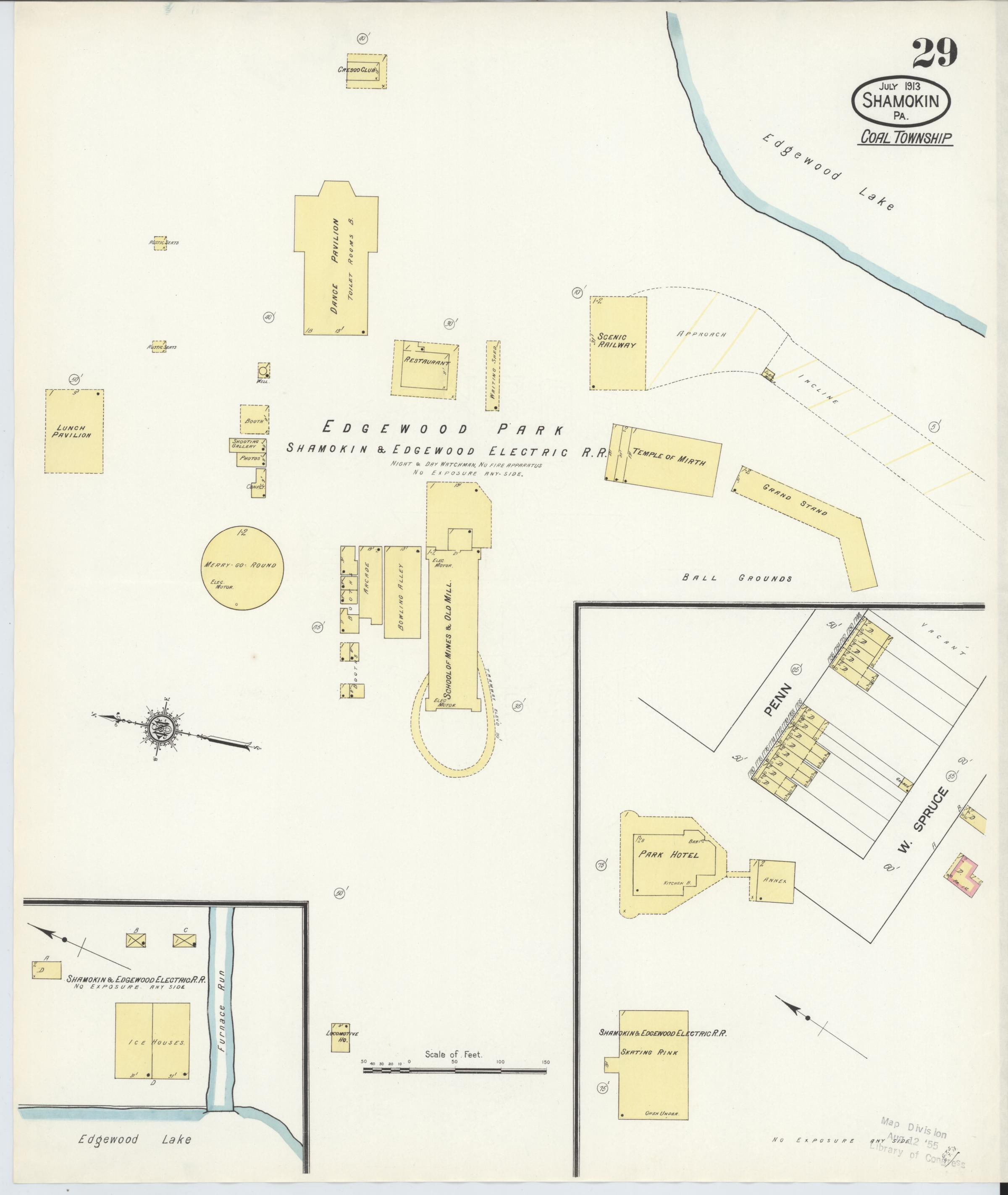 July 1913 Sanborn fire insurance map of Shamokin, Page 29.