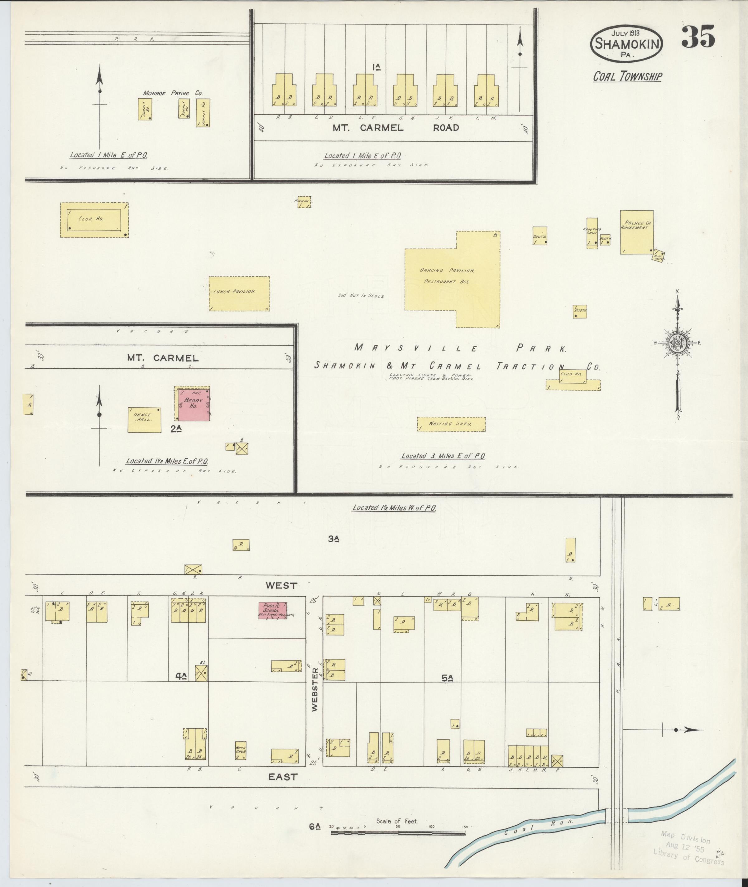 July 1913 Sanborn fire insurance map of Shamokin, Page 35.